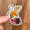 Strawberry Mouse Sticker - Glitter Rainbow Sticker - 2.3x3 Vinyl Sparkle Sticker - Nature Water Bottle Sticker - Cute Animal Laptop Sticker
