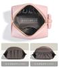 Rownyeon Portable Makeup Cute Ribbon Korean PU Birthday Gift Pouch, Design, Compact, Multi-Compartment, Style, Water-Repellent Leather, Mini, Small,