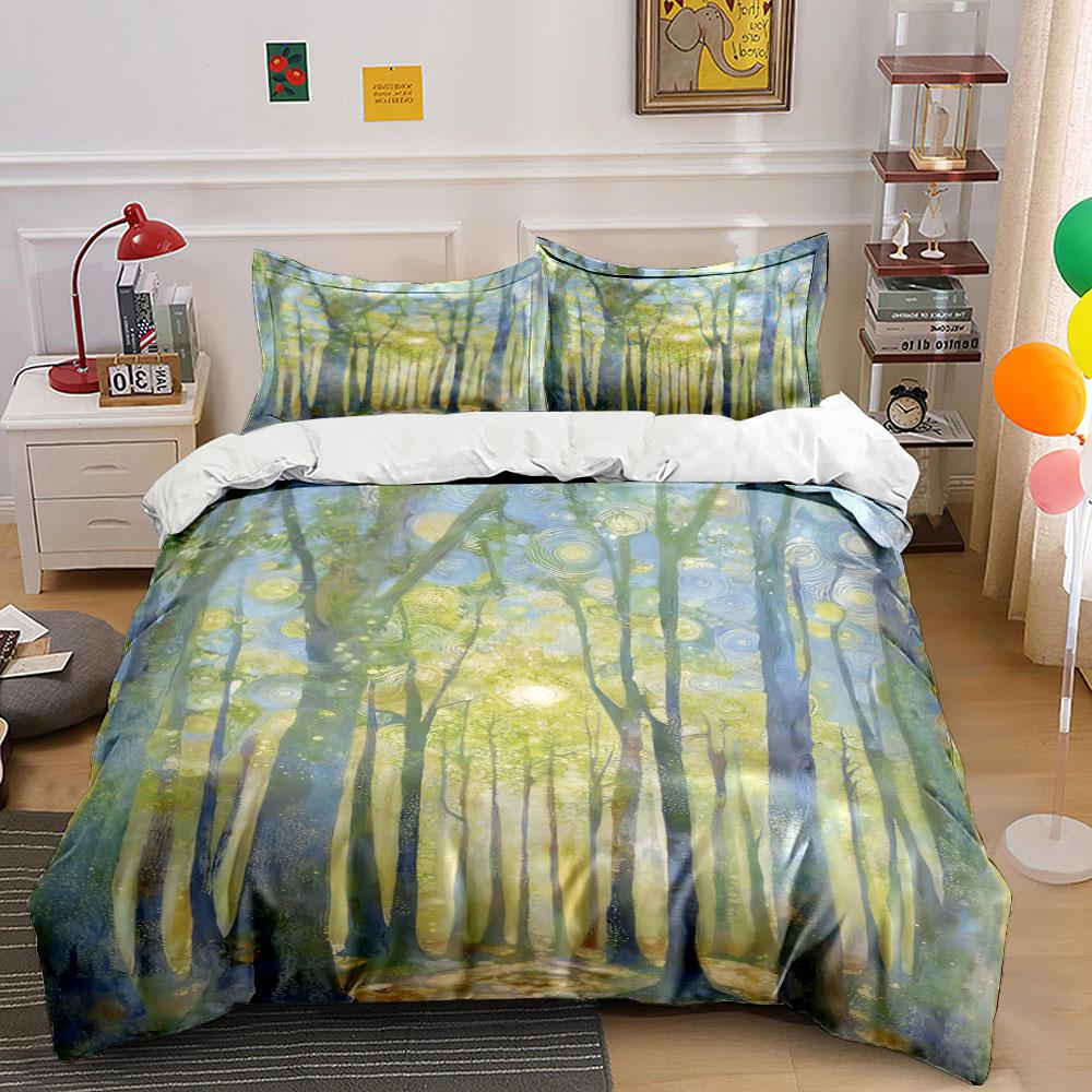 

Trees and swirling lights. Bedding sets Duvet cover sets Duvet covers Pillowcases(1 * Duvet Cover 2 * Pillowcases, without duvet insert) 135x200cm