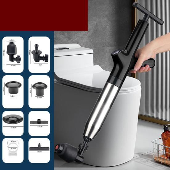 Toilet Unclogger Heavy Duty Vacuum Seal Plunger with 120-Degree Tilt Head Bathroom Clog Remover Clog Remover Tool