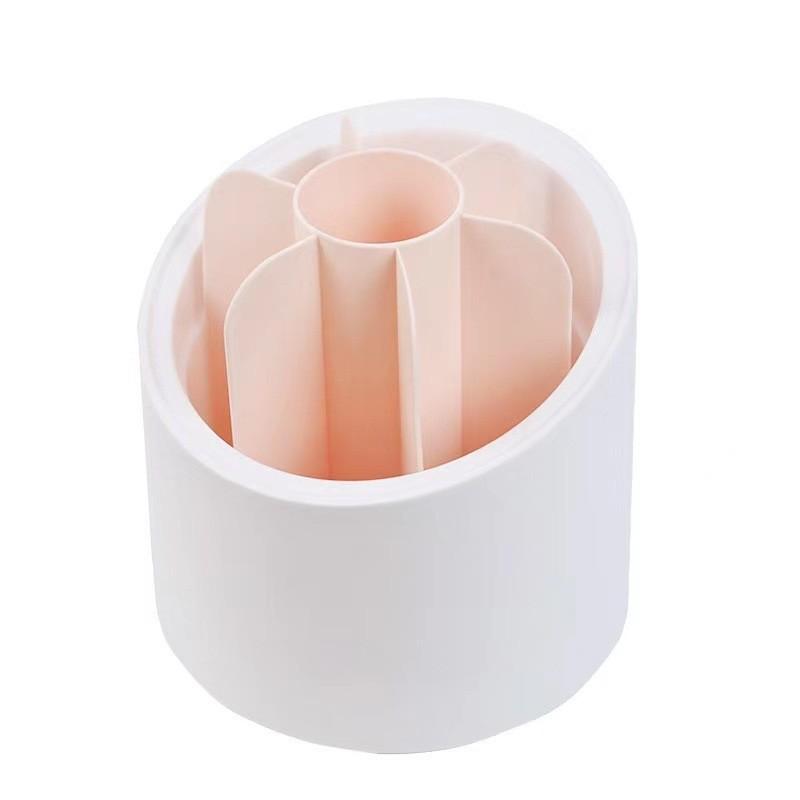 Rotating Makeup Brush Storage Box Portable Multifunction Dust Proof Desktop Organizer Lipstick Shadow Cosmetic Holder