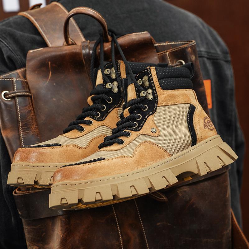 Martin boots shoes men's trendy autumn and winter high-top non-slip hiking shoes wear-resistant versatile tooling boots