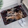 Black Cat Doormat Pet Lovers Home Decor Non Slip Absorbent Entrance Mat Funny Animal Pattern Floor Mat Washable Rug