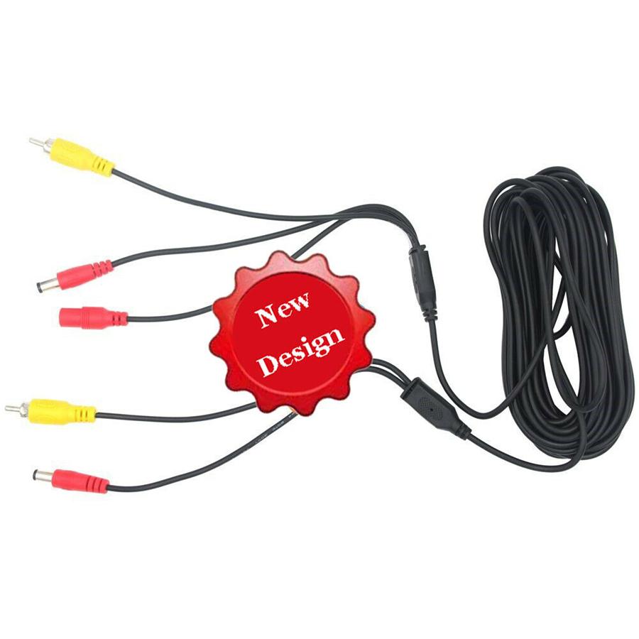 7M Camera W/ Detection Wire Car RCA Video Extension Cable for Auto Backup CAM