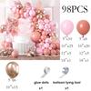 Retro Pink Balloons Garland Baby Pink Metal Champagne Balloons Arch Kit Wedding Anniversary Bridal Shower Baby Shower Decoration