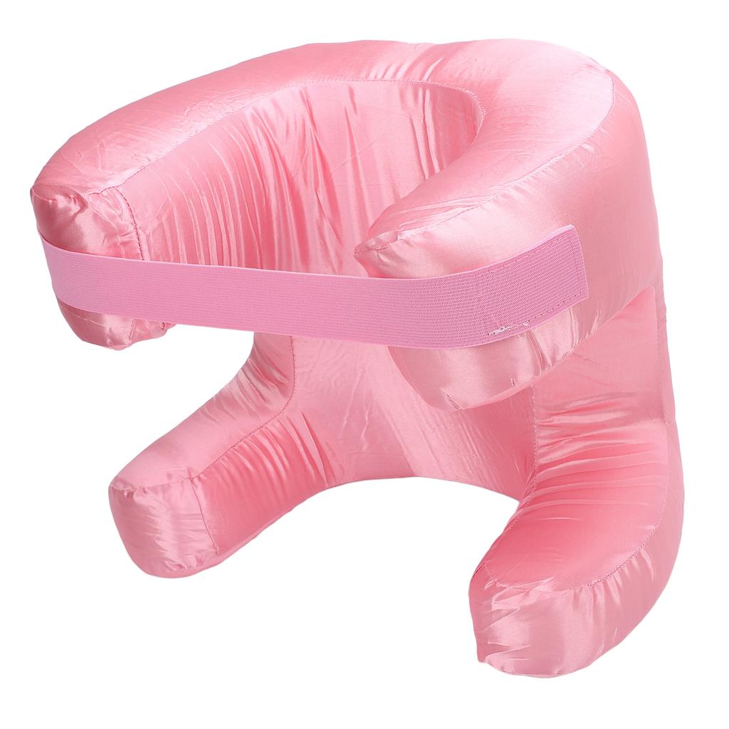 Face Pillow Silk Fabric Memory Foam Soft Cushioning Ergonomic Beauty Pillow for Back Sleep Roseate