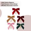 24 Pcs Burgundy Velvet Christmas Tree Bows Vintage Christmas Bows Ornaments For Wreaths Gift Wrapping Weddings Party Candy Bag