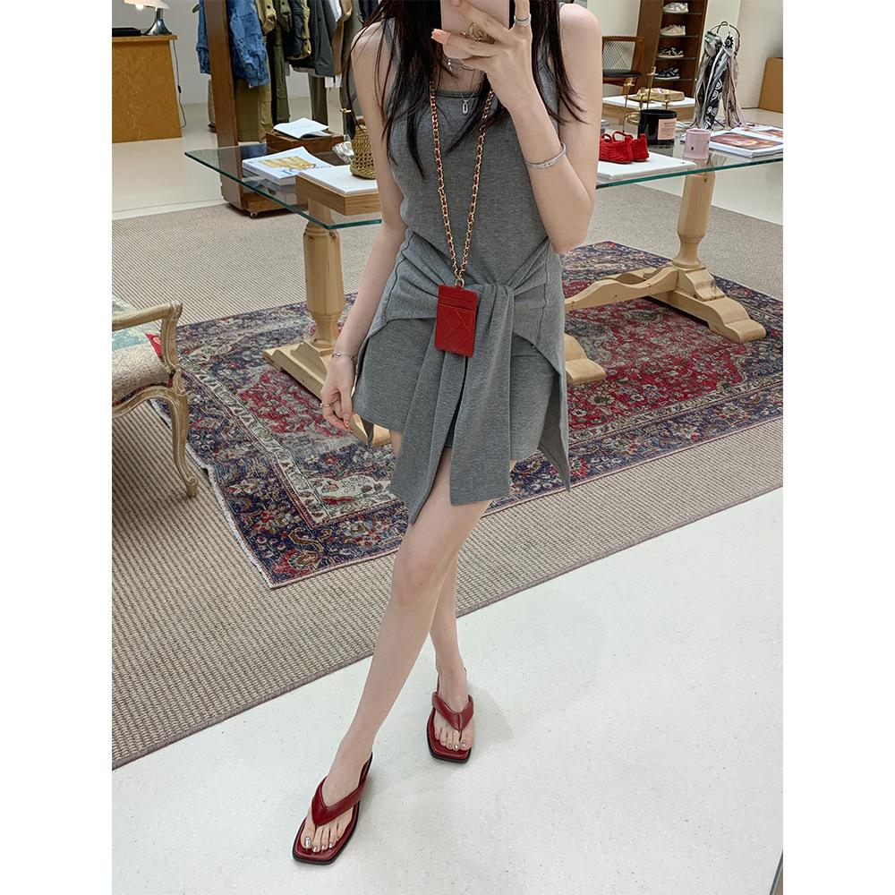 Sheepskin version Su Yinyin of the same style, square head thick bottom toe slippers, women's summer slope and beach herringbone cool slippers, outsi