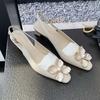 Fashion Elegant String Bead Flower Decoration Brand High Heels Women Sexy Pointy Toe Slingback Designer Shoe Fashion Wedding Bridal Shoe