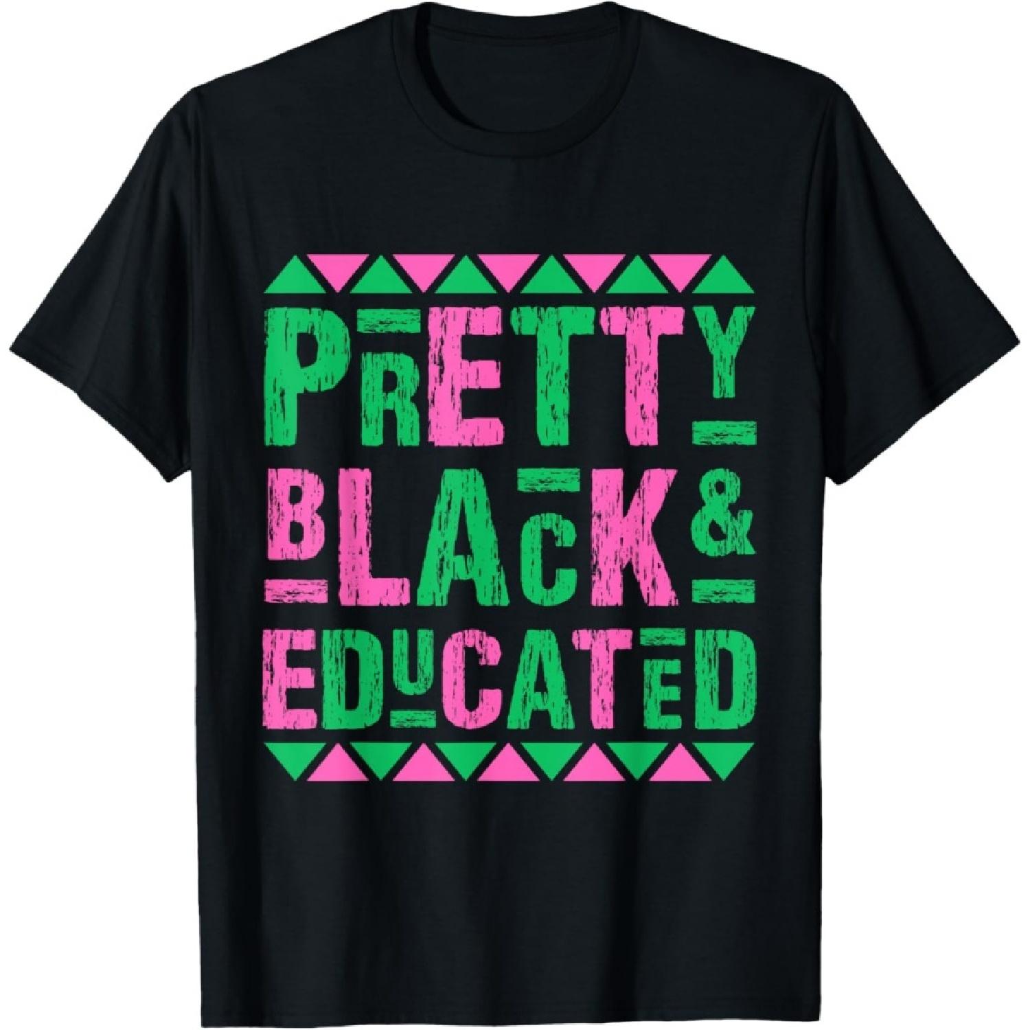 Vintage Alpha Pretty Black And Educated Alpha Hand Sign 1908 T-Shirt S