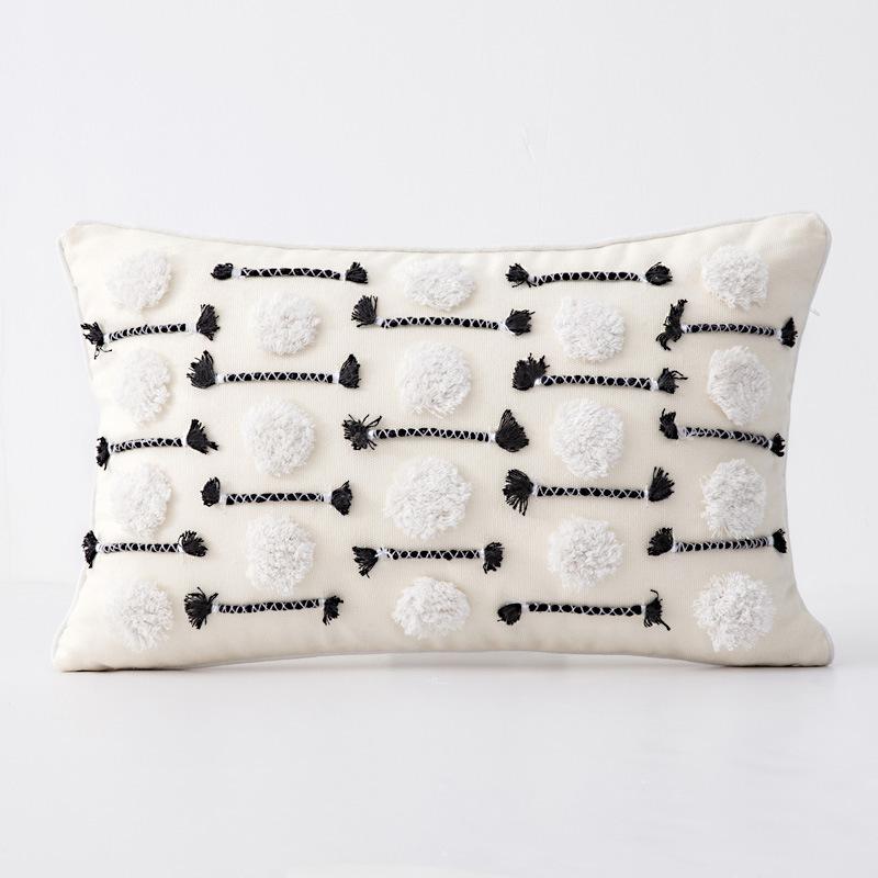 Home Decoration Ethnic Style Cushion Bedside Ins Moroccan Lace Tassel Tufted Pillow Cover
