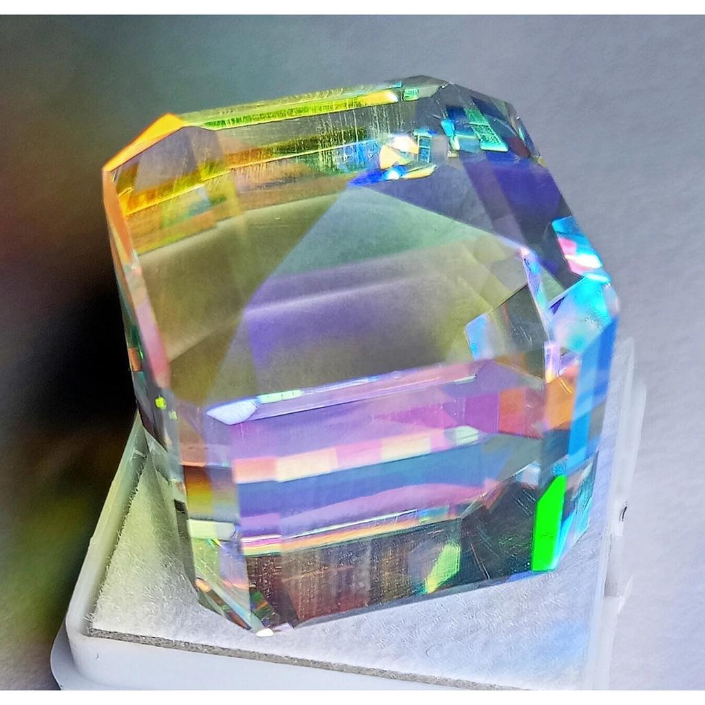Beautiful Natural Mystic Topaz Rainbow Color 108.40 Ct Cube Cut Gemstone