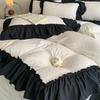 French Large Lace Bedding Set Four-piece Set Princess Style Skin-friendly and Comfortable Washed Quilt Cover Bed Sheet Pillowcase