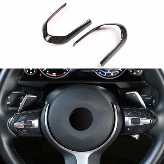 Fit For BMW 3 4 Series GT 2013- Dry Carbon Fiber Steering Wheel Button Trim