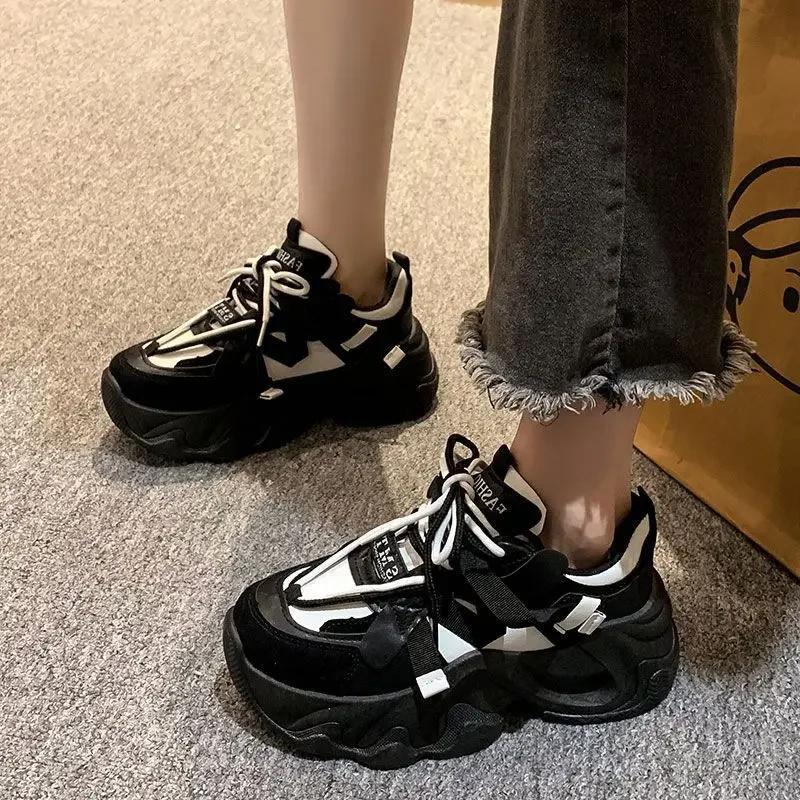 Fashion Women Platform Sneakers Spring Autumn Women Casual Sport Shoes Trend Breathable Sneakers Design Thick Sole Wear Vulcanize Shoes
