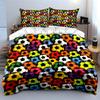 Colorful soccer ball pattern. Print Bedding Set 1 Duvet Cover 2 Pillowcases for Adult and Children Luxury Gift Full Size
