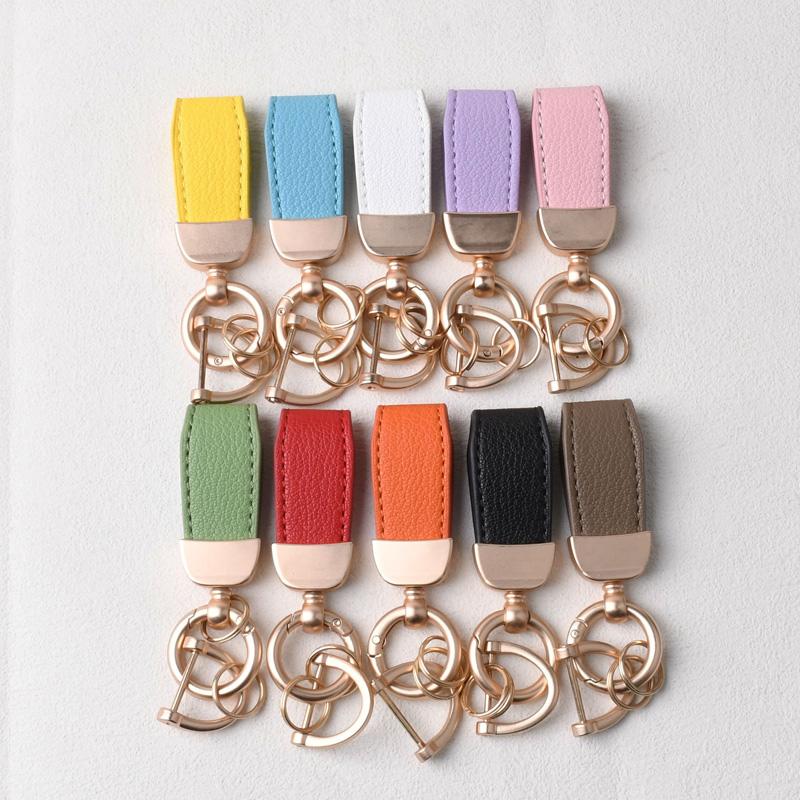 1PC Goat Pattern High-end Keyring New French Car Keychain Hardware Key Holder High Quality Lambskin Leather Keychain