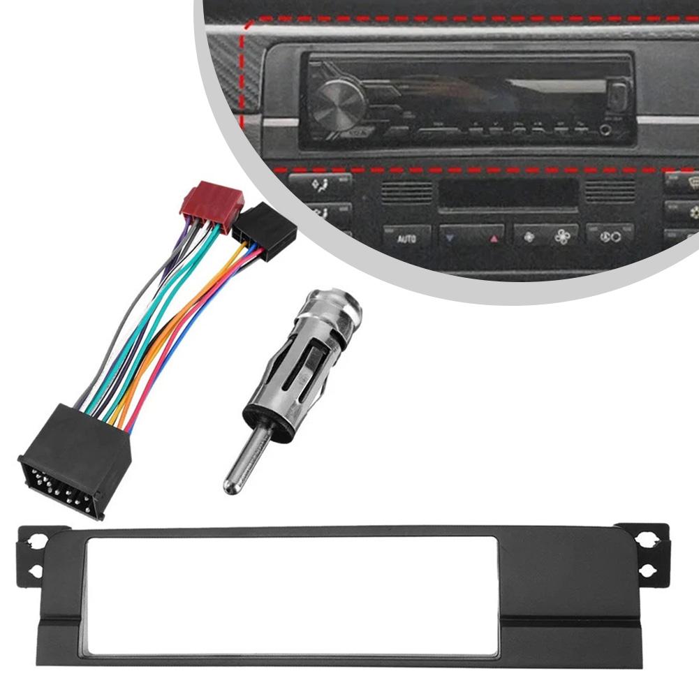 1 Din Radio Fascia Adaptor Panel W/Wiring Harness For BMW 3 Series E46 1998-2005 Audio Fitting Adaptor Dash Trim
