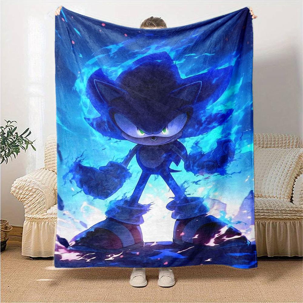1 pezzo Coperta di Sonic The Hedgehog Leggera Coperta in Flanella per Divano Letto Viaggio Campeggio Soggiorno Ufficio Divano Sedia