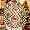 Men's Long Sleeve Christmas Print Pullover Hoodie for Holiday Party and Everyday Wear