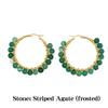Crystal Earring For Women Boho Jewelry Trendy Natural Stone Pearl Jewellery Bohemian Ear Ring Gold Circle Hoop Earrings