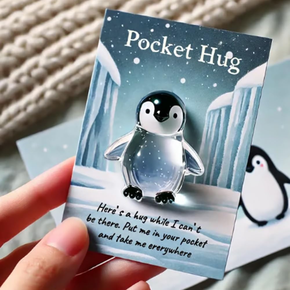 Animal Pocket Hug Gifts, Mini Resin Animal Hug Token, Cute Pocket Hug Turtle Keepsake with Positive Cards Encouragement Card