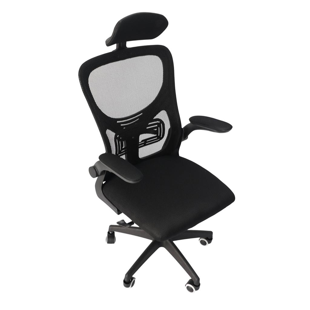 Office Chair Mesh High Back Desk Chair with Lumbar Support 3D Headrest 90 Degree Rotating Armrests Wheels Comfortable