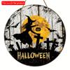 2d Flat 20*20cm, Halloween Popular Home Decoration, Halloween Witch Circular Wooden Logo Creative Decorative Board, for Home, Club, Bar Decor.