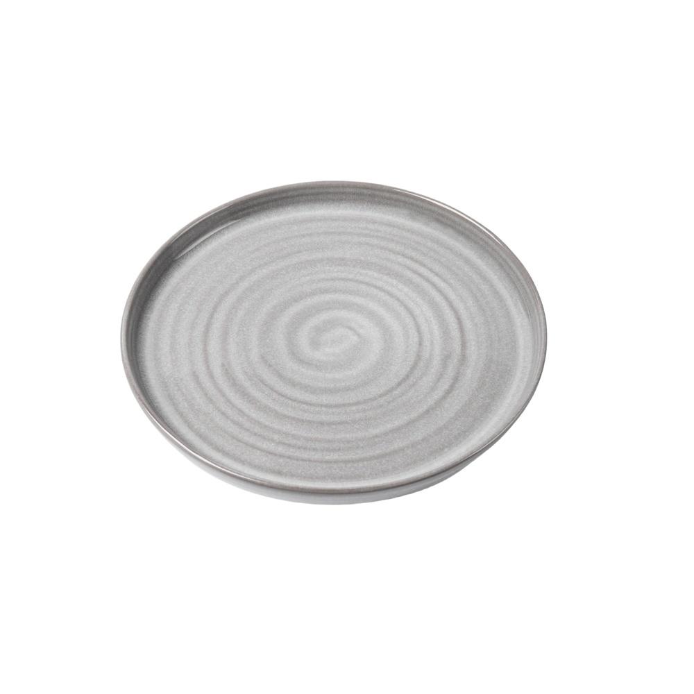 (2 Pack -Collins Grey Stoneware Round Salad Plate