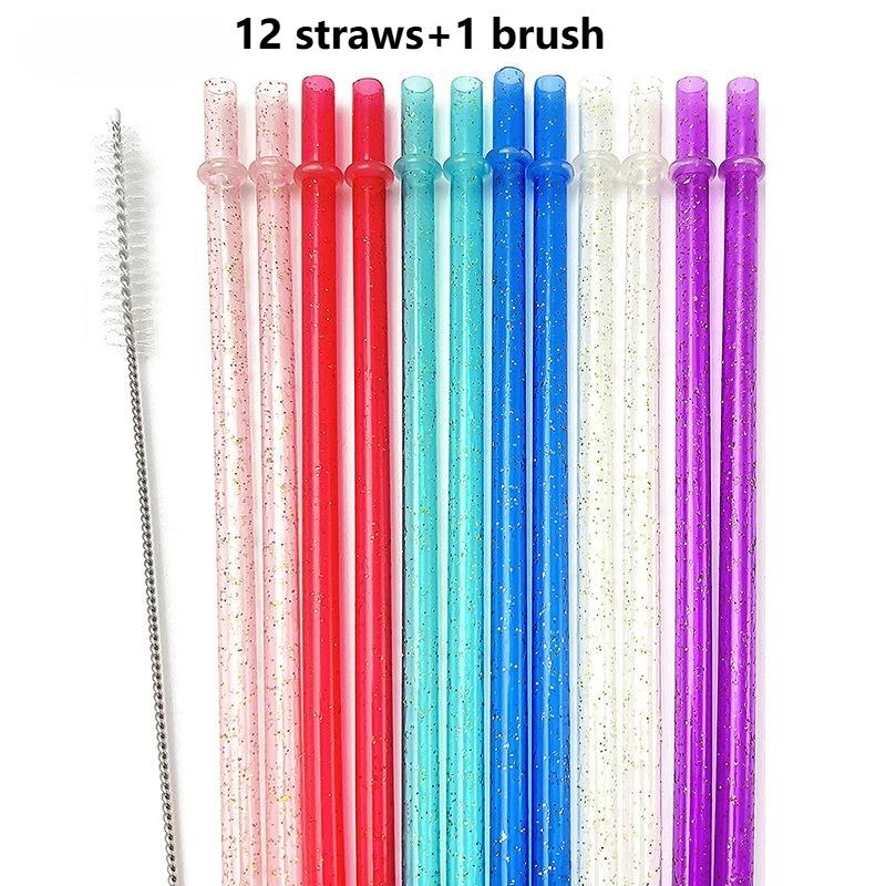 

Набор из 13 многоразовых трубочек - Прочные сменные трубочки для спортивных бутылок для воды объемом 20-40 унций, Совместимые с популярными тамблерами
