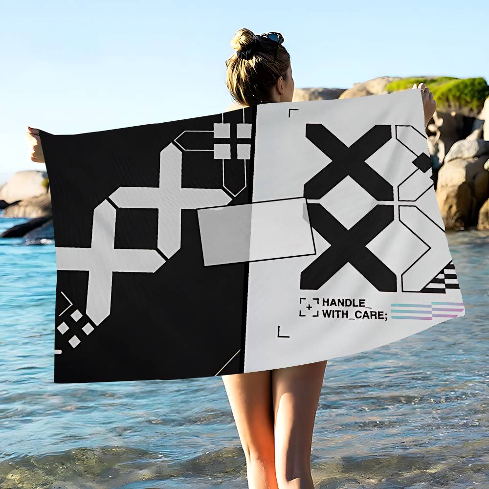 C-CSGOS 2 Printstream Howl Wild Lotus Big Microfiber Beach Towels Quick Dry Towel Sand Beach Towels Pool Towel for Travel Swim