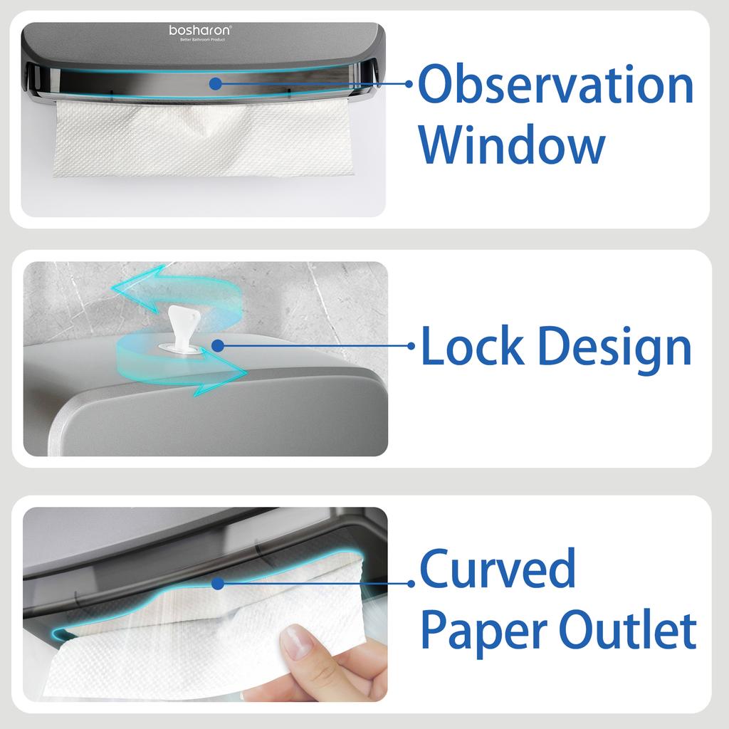 Most Selling Product Bathroom Luxury Wall Mount Waterproof Square Abs Plastic Toilet Tissue Box Holder Paper Towel Dispensers