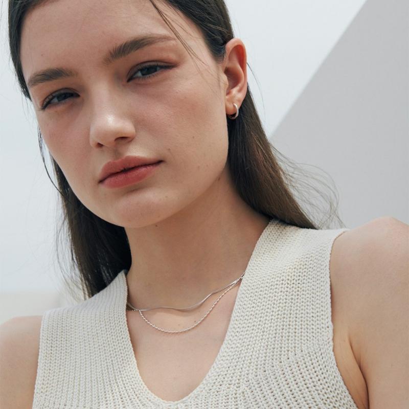 VERTE 925 Silver Mini Rizi Necklace   un.Silver.101