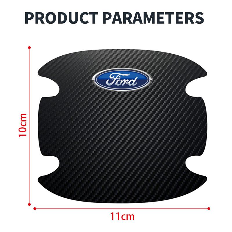 4PCS Car Door Handle Bowl Scratch Protector Carbon Fiber Stickers For Ford mk2 mk3 Ranger Mondeo mk4 S-MAX Kuga Mustang Fusion