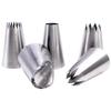 5pcs Large Metal Cake Cream Decoration Tips Set Pastry Tools Stainless Steel Piping Icing Nozzle Cupcake Head Dessert Decorators.
