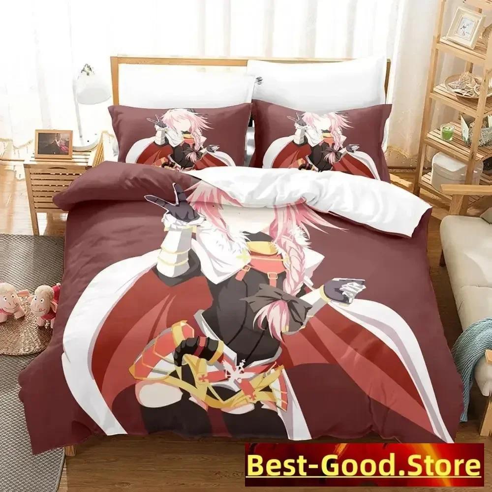 3D Anime Bed Sheet Set Fate - Astolfo Printed Bed Set Duvet Cover Pillowcase Bedding Set Bed Linen Sheet Quilt Cover Full Size