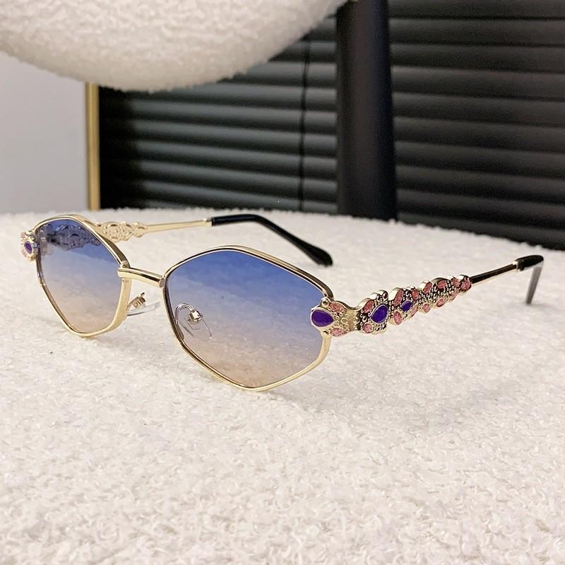 Polygon Metal Sunglasses For Men And Women Uv400 Sun Protection Fashion Outdoor Travel