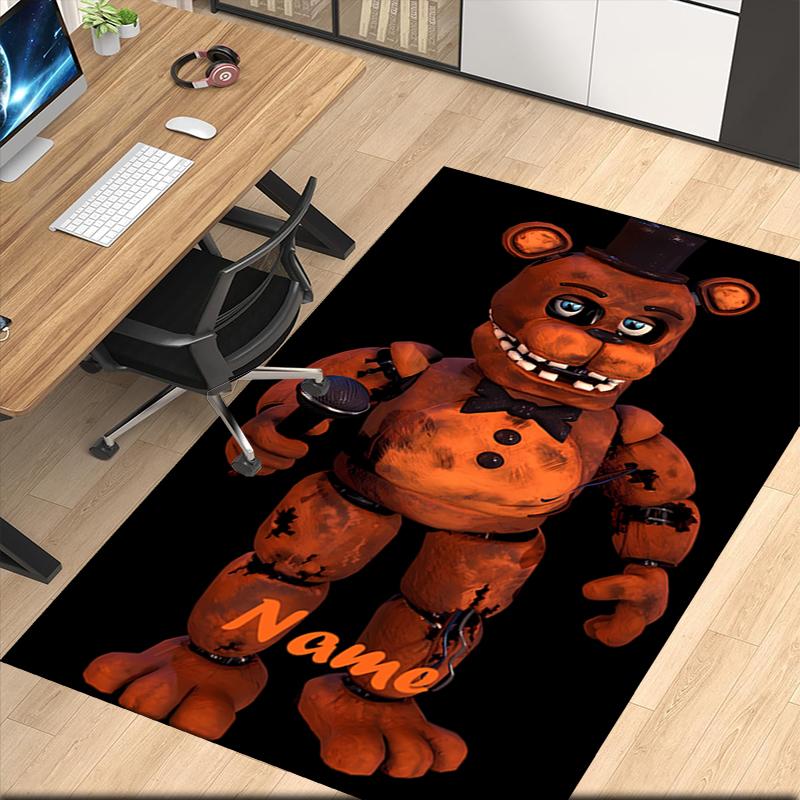 Custom Name Five Nights at Freddy's Printed Carpet, for Office Chair Living Room Bedroom Kitchen Room Decor Gifts.