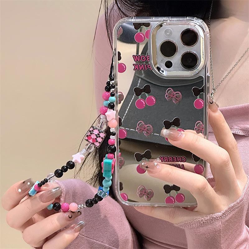 Zhitai 16Promax iPhone Case: Compatible with iPhone 15, includes bracelet and mirror, fits Apple 12 to 14Pro, single-piece design.