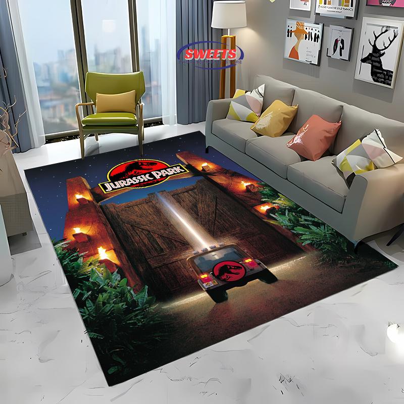 New Shelves ! Classic Jurassic Park Carpet, Living Room Bedroom Office Children's Room of Choice, Non-slip Machine Washable Mat