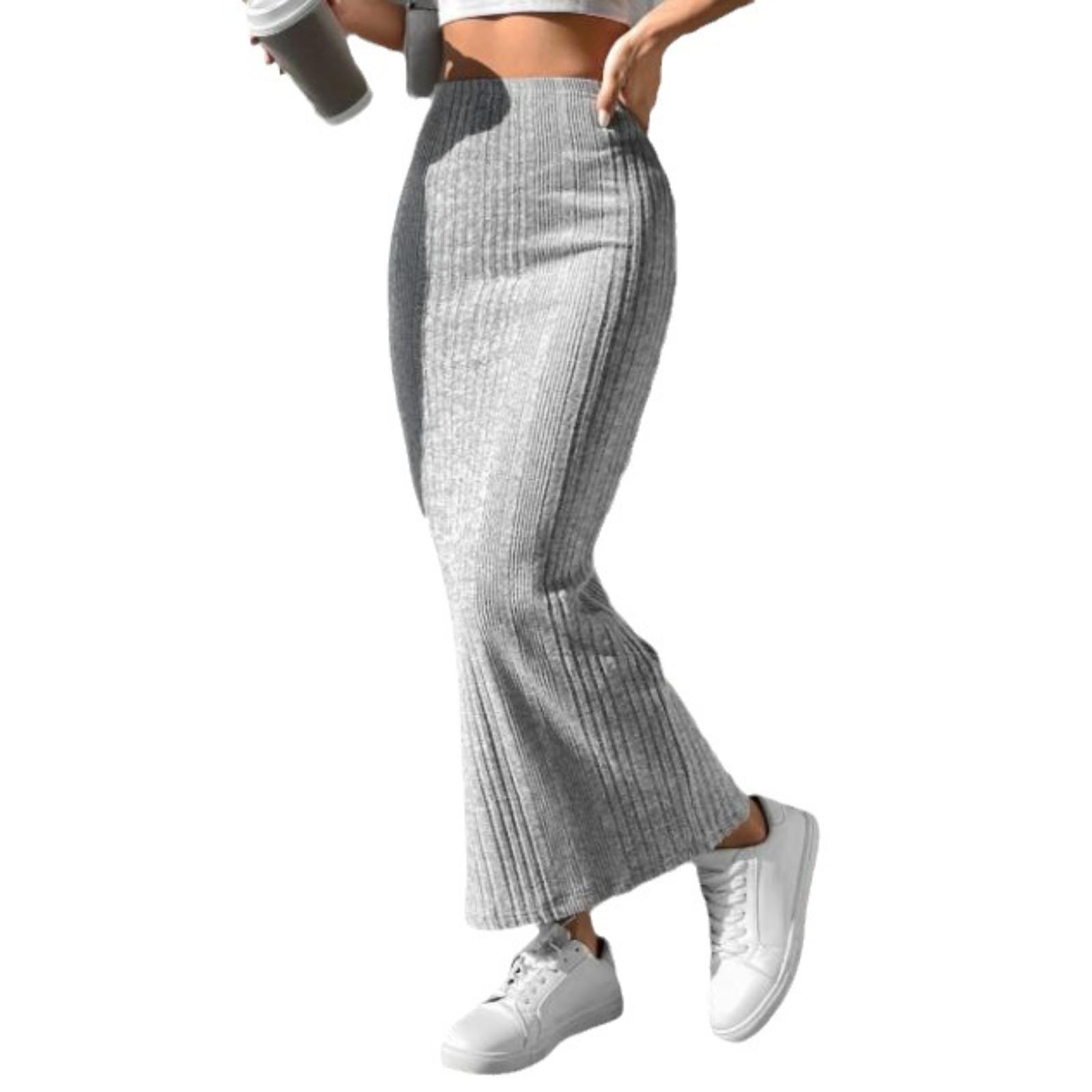 

Women s Fitted Casual Skirt With Asymmetrical Stripes S