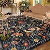 High Density Short Pile Non-slip Living Room Carpet Bedroom Rug Large Area Retro Home Decoration Floor Mat