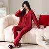Couple pajamas women's spring and autumn pure cotton long-sleeved suit men's autumn and winter wedding red natal year loungewear