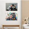 Graffiti Cute Monkey Canvas Painting Colorful Printed Poster and Prints Painting Wall Pictures For Living Room Home Decorations No Frame