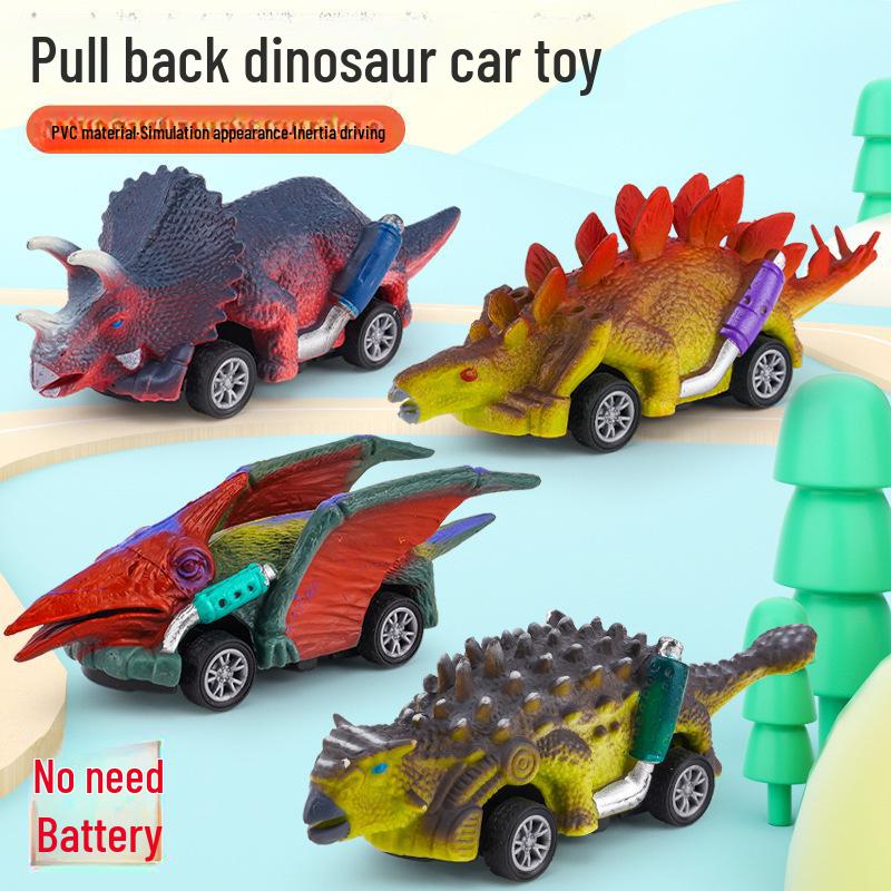 Cross-Border Educational Dinosaur Toy Car for Boys - Pull Back Model