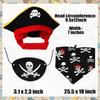 Cat Pirate Costume - Pet Hat, Skull Triangle Bandana, Halloween for Dogs Cats With Captain Headwear and Party Necklace