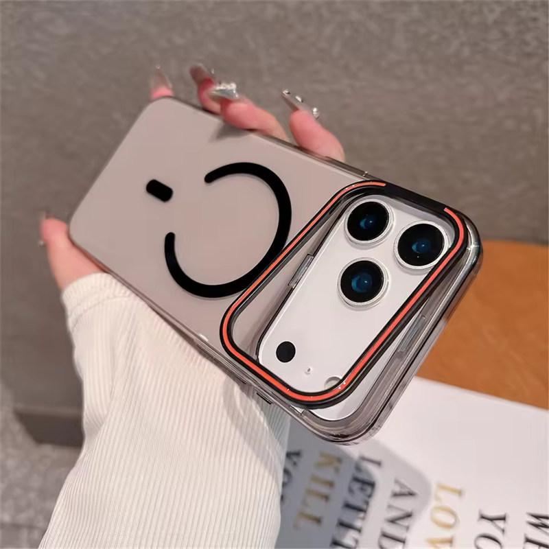 Camera Stand Bracket Magnetic Transparent Case for iPhone 17 Air 16 15 14 Pro Max Wireless Charging for Magsafe Acrylic Cover