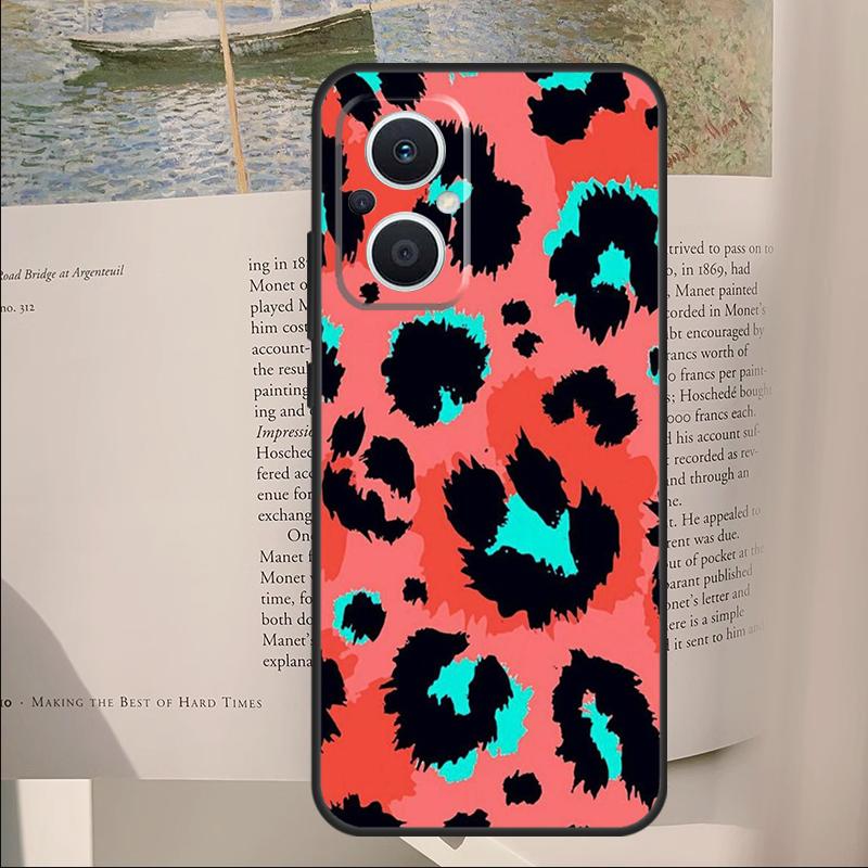 Leopard Skin Cover For OPPO Reno 11F 12F 13F 14F 10 11 12 13 14 Pro 7 8 Lite OPPO Find X6 X8 X9 Pro Case