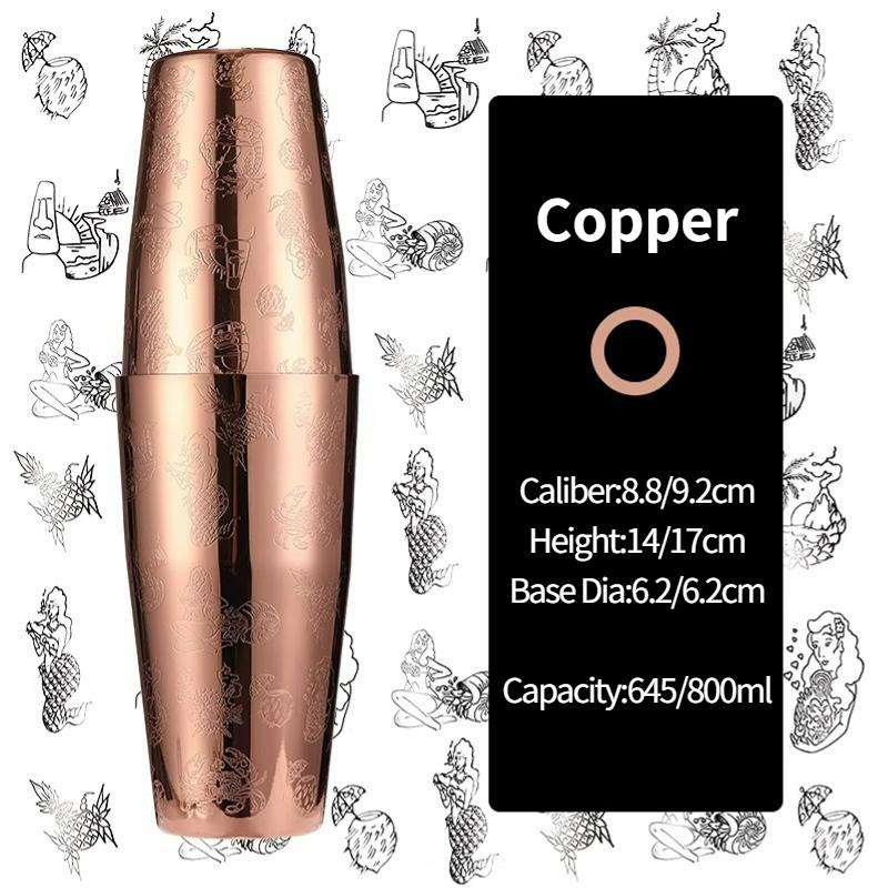 Bar Cocktail Shaker Boston Shaker Stainless Steel Engraving Shaker Bar Accessory Bartender Tools For Home And Bar