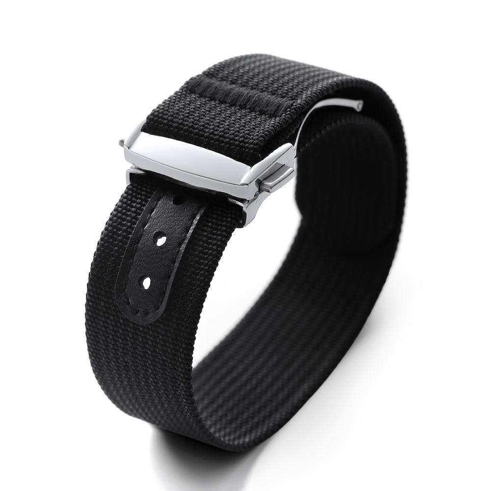 

Нейлоновый ремешок для часов Рифленый ремешок 20 мм для Omega для Swatch Военная баллистическая ткань Замена Премиальные аксессуары для ремешка часов 20mm&Silver Buckle чёрный